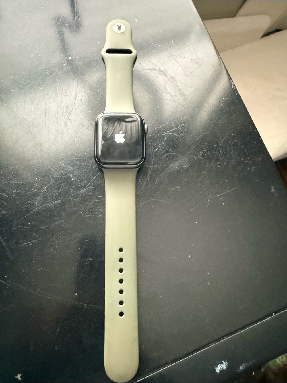 Apple Watch with Olive Green Silicone Sport Band
